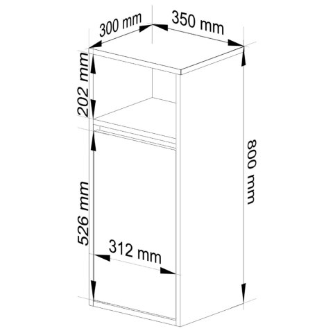 SZAFKA ŁAZIENKOWA WISZĄCA VAMI W35 1D 1W DĄB CRAFT / CZARNY