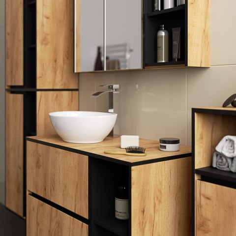 SZAFKA ŁAZIENKOWA WISZĄCA VAMI W35 1D 1W DĄB CRAFT / CZARNY