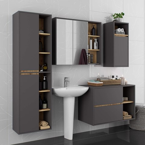 SZAFKA ŁAZIENKOWA WISZĄCA VAMI W35 1D 1W GRAFIT SZARY / DĄB ARTISAN