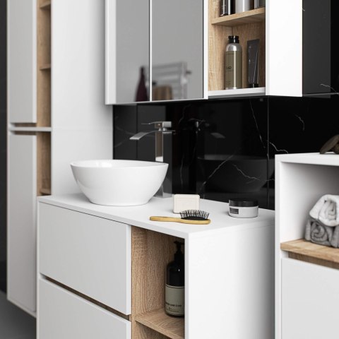 SZAFKA ŁAZIENKOWA WISZĄCA VAMI W50 2D 6P BIAŁA / DĄB SONOMA