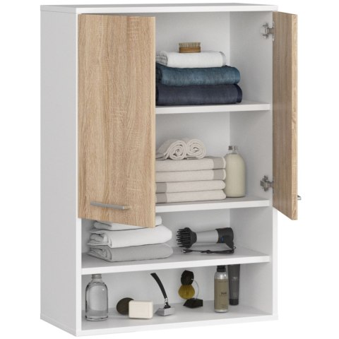 SZAFKA WISZĄCA FIN H934 W64 2D 1P BIAŁA/DĄB SONOMA