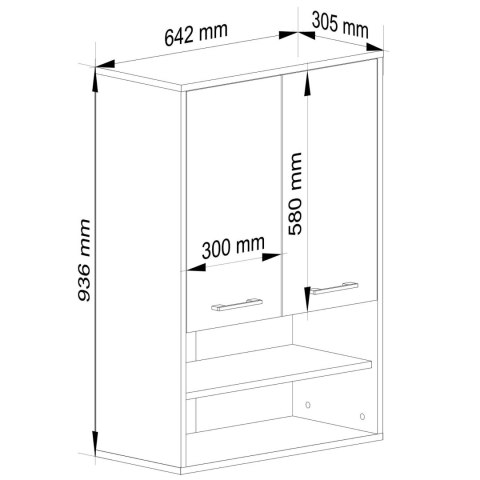 SZAFKA WISZĄCA FIN H934 W64 2D 1P DĄB ARTISAN
