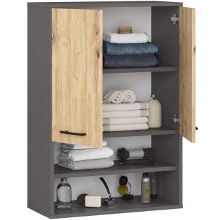 SZAFKA WISZĄCA FIN H934 W64 2D 1P GRAFIT SZARY/DĄB ARTISAN