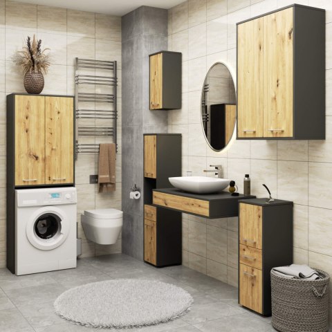 SZAFKA WISZĄCA FIN H934 W64 2D GRAFIT SZARY/DĄB ARTISAN