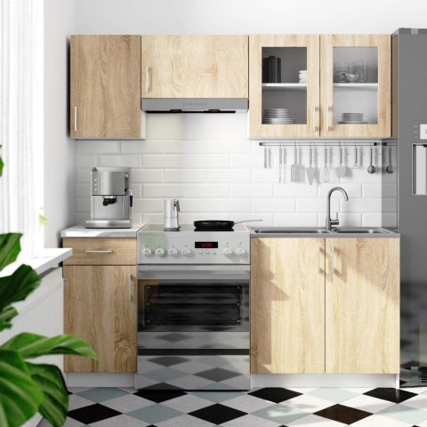 Szafka LIMA Witryna W80 H580 BIAŁY/DĄB SONOMA