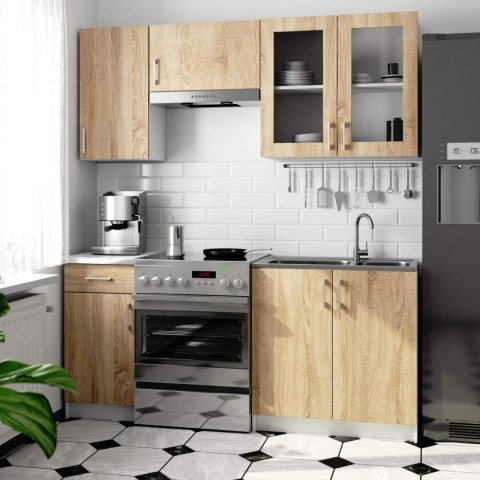 Szafka LIMA Witryna W80 H720 BIAŁY/DĄB SONOMA