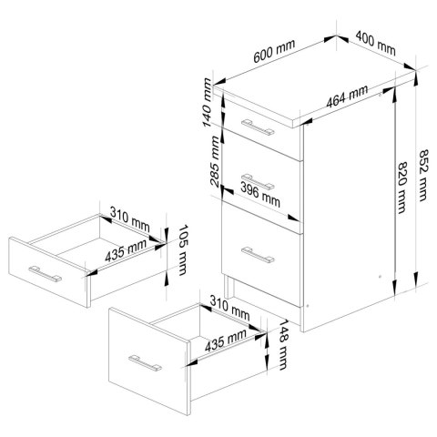 Szafka OLIWIA S40 SZ3 + BLAT BIAŁA / BETON