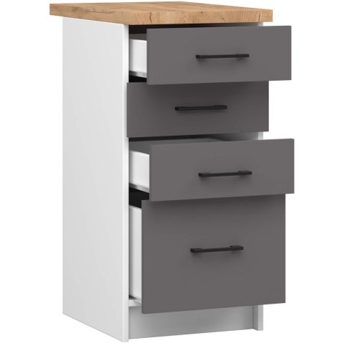 Szafka OLIWIA S40 SZ4 + BLAT BIAŁA / GRAFIT SZARY