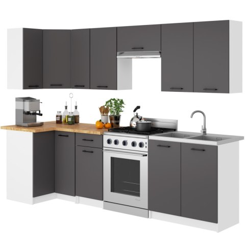 Szafka OLIWIA S80 3SZ + BLAT BIAŁA / GRAFIT SZARY