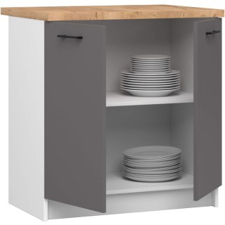 Szafka OLIWIA S80 + BLAT BIAŁA / GRAFIT SZARY