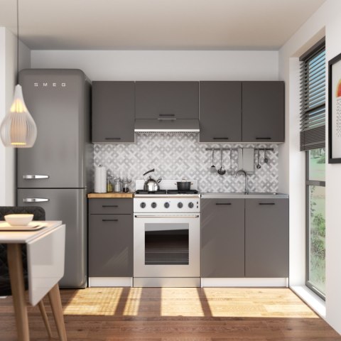 Szafka OLIWIA W80 H580 BIAŁA / GRAFIT SZARY