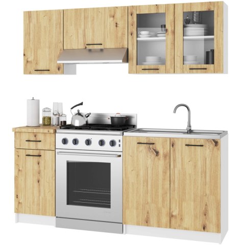 Szafka OLIWIA Witryna W80 H580 BIAŁA / DĄB ARTISAN