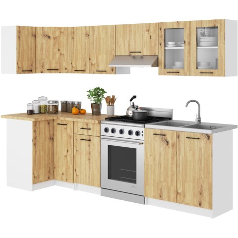 Szafka OLIWIA Witryna W80 H580 BIAŁA / DĄB ARTISAN