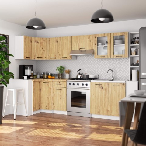 Szafka OLIWIA Witryna W80 H580 BIAŁA / DĄB ARTISAN