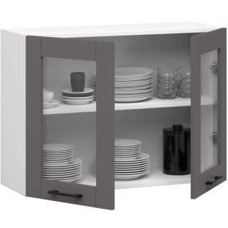 Szafka OLIWIA Witryna W80 H580 BIAŁA / SZARA