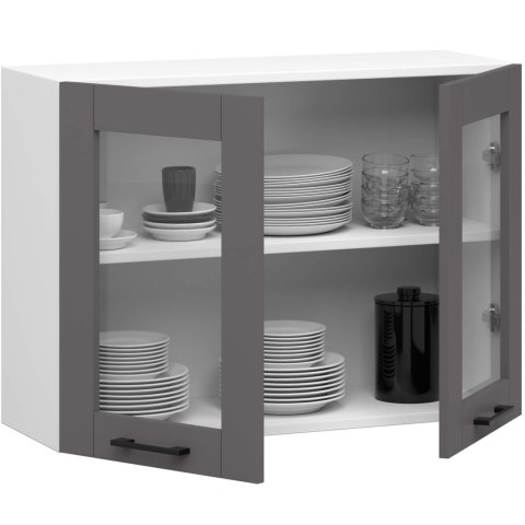 Szafka OLIWIA Witryna W80 H580 BIAŁA / SZARA