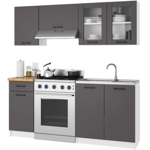 Szafka OLIWIA Witryna W80 H580 BIAŁA / SZARA