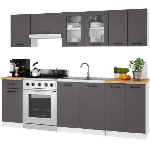 Szafka OLIWIA Witryna W80 H580 BIAŁA / SZARA