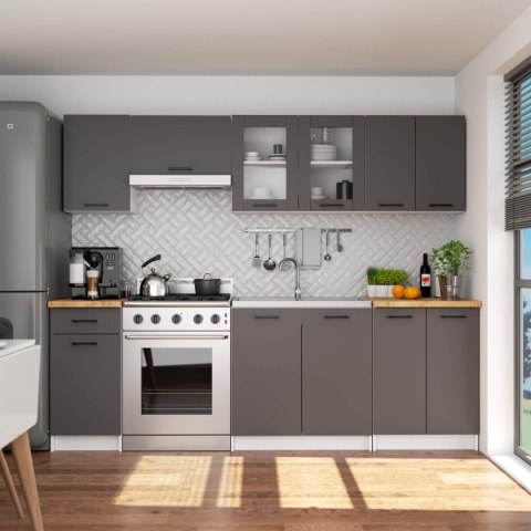 Szafka OLIWIA Witryna W80 H580 BIAŁA / SZARA