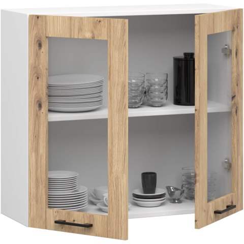 Szafka OLIWIA Witryna W80 H720 BIAŁA / DĄB ARTISAN
