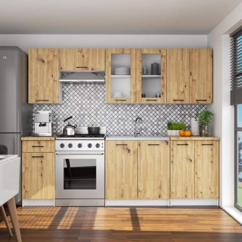 Szafka OLIWIA Witryna W80 H720 BIAŁA / DĄB ARTISAN