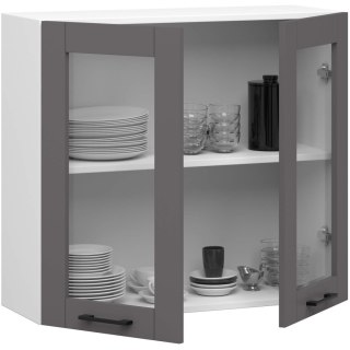 Szafka OLIWIA Witryna W80 H720 BIAŁA / SZARA