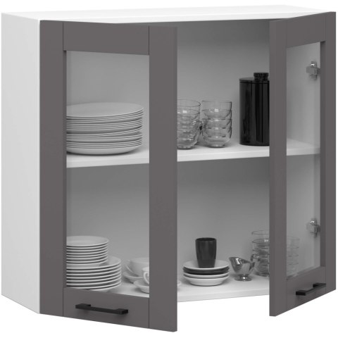 Szafka OLIWIA Witryna W80 H720 BIAŁA / SZARA