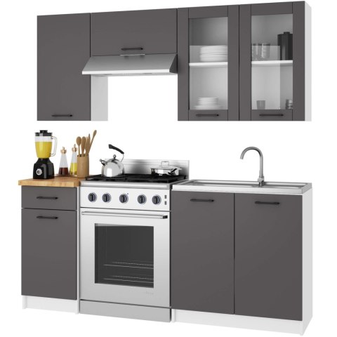 Szafka OLIWIA Witryna W80 H720 BIAŁA / SZARA