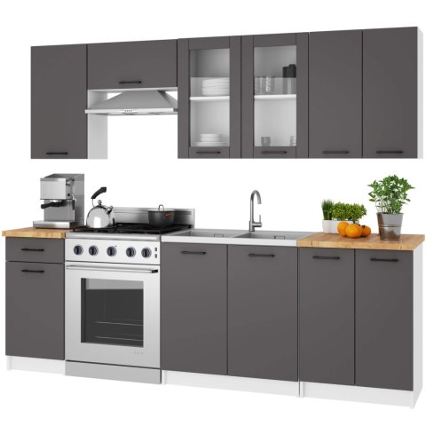 Szafka OLIWIA Witryna W80 H720 BIAŁA / SZARA