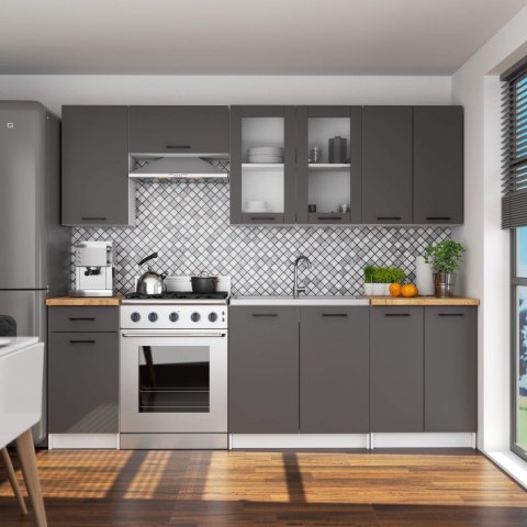 Szafka OLIWIA Witryna W80 H720 BIAŁA / SZARA