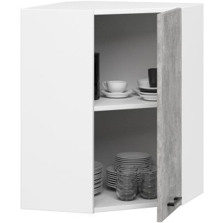 WISZĄCA SZAFKA KUCHENNA NAROŻNA OLIWIA W 60/60cm H720 BIAŁA / BETON