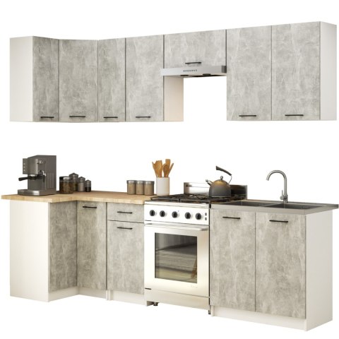 WISZĄCA SZAFKA KUCHENNA NAROŻNA OLIWIA W 60/60cm H720 BIAŁA / BETON