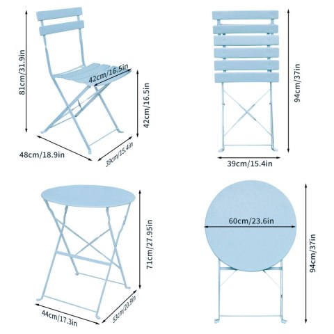 ZESTAW MEBLI BALKONOWYCH ORION NIEBIESKI