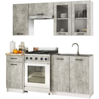 Zestaw szafek kuchennych z witryną OLIWIA 1.8m beton H720
