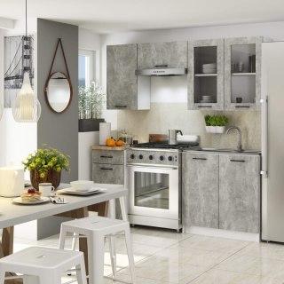Zestaw szafek kuchennych z witryną OLIWIA 1.8m beton H720