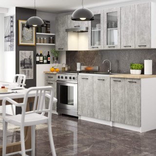 Zestaw szafek kuchennych z witryną OLIWIA 2.4m H720 Beton