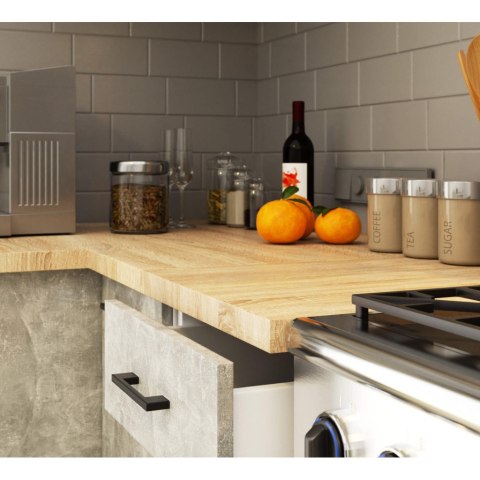 Zestaw szafek kuchennych z witryną OLIWIA 2.4m H720 Beton