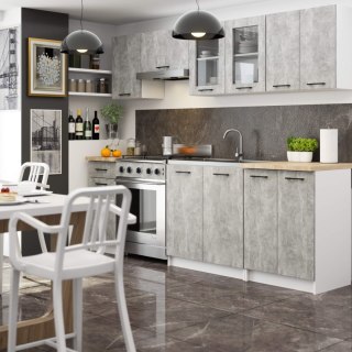 Zestaw szafek kuchennych z witryną OLIWIA 2.4m beton