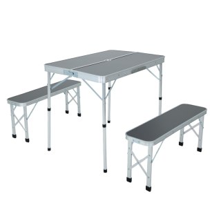 Zestaw turystyczny ROI stół + 2 ławki Szary