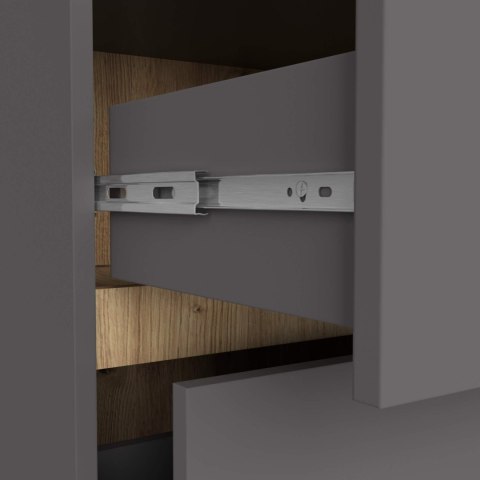 SZAFKA ŁAZIENKOWA POD UMYWALKĘ VAMI W 90 cm 2 SZUFLADY GRAFIT SZARY / DĄB ARTISAN