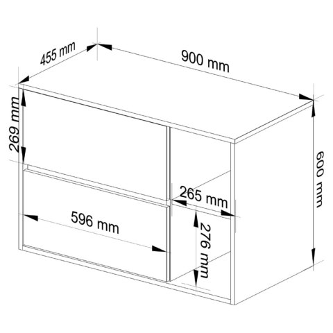 SZAFKA ŁAZIENKOWA POD UMYWALKĘ VAMI W90 2SZ 2P PK BIAŁA / DĄB SONOMA