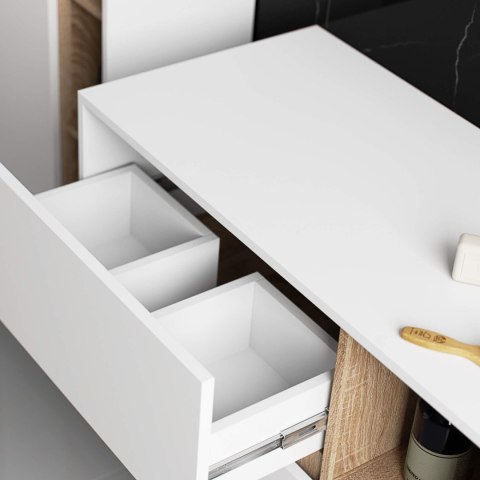 SZAFKA ŁAZIENKOWA POD UMYWALKĘ VAMI W90 2SZ 2P PK BIAŁA / DĄB SONOMA