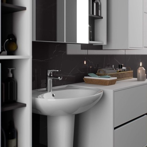 SZAFKA ŁAZIENKOWA POD UMYWALKĘ VAMI W90 2SZ 2P PK BIAŁA / GRAFIT SZARY