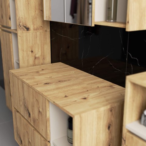 SZAFKA ŁAZIENKOWA POD UMYWALKĘ Z OTWORAMI VAMI W90 UM 2SZ 2P DĄB ARTISAN / KASZMIR