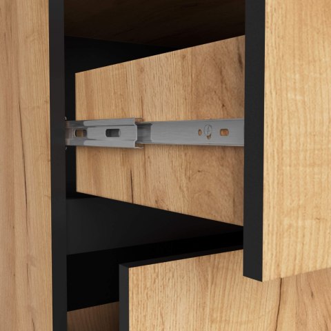 SZAFKA ŁAZIENKOWA POD UMYWALKĘ Z OTWORAMI VAMI W90 UM 2SZ 2P DĄB CRAFT / CZARNY