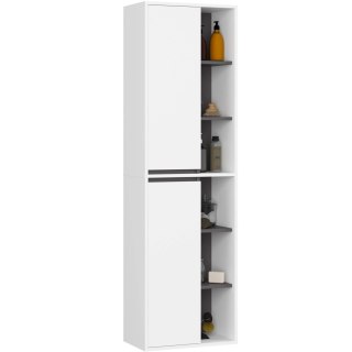 SZAFKA ŁAZIENKOWA WISZĄCA VAMI W50 2D 6P BIAŁA / GRAFIT SZARY