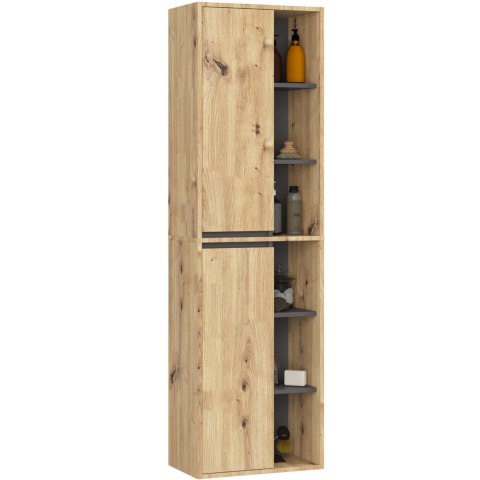 SZAFKA ŁAZIENKOWA WISZĄCA VAMI W50 2D 6P DĄB ARTISAN / GRAFIT SZARY