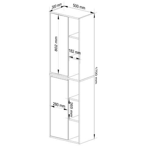 SZAFKA ŁAZIENKOWA WISZĄCA VAMI W50 2D 6P DĄB ARTISAN / KASZMIR