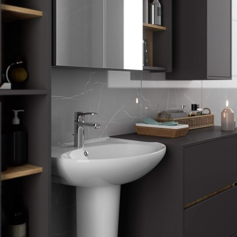 SZAFKA ŁAZIENKOWA WISZĄCA VAMI W50 2D 6P GRAFIT SZARY / DĄB ARTISAN