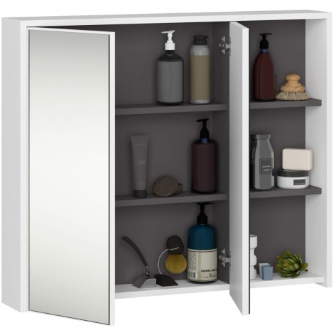 SZAFKA ŁAZIENKOWA WISZĄCA VAMI W90 2D 3P LO BIAŁA / GRAFIT SZARY